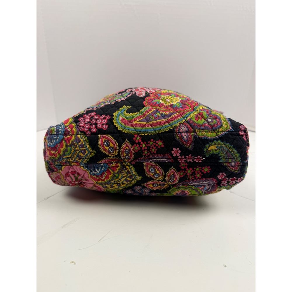 Vera Bradley Symphony in Hue Retired Mid Size Tote Bag Black Floral Shoulder Bag - Picture 5 of 12